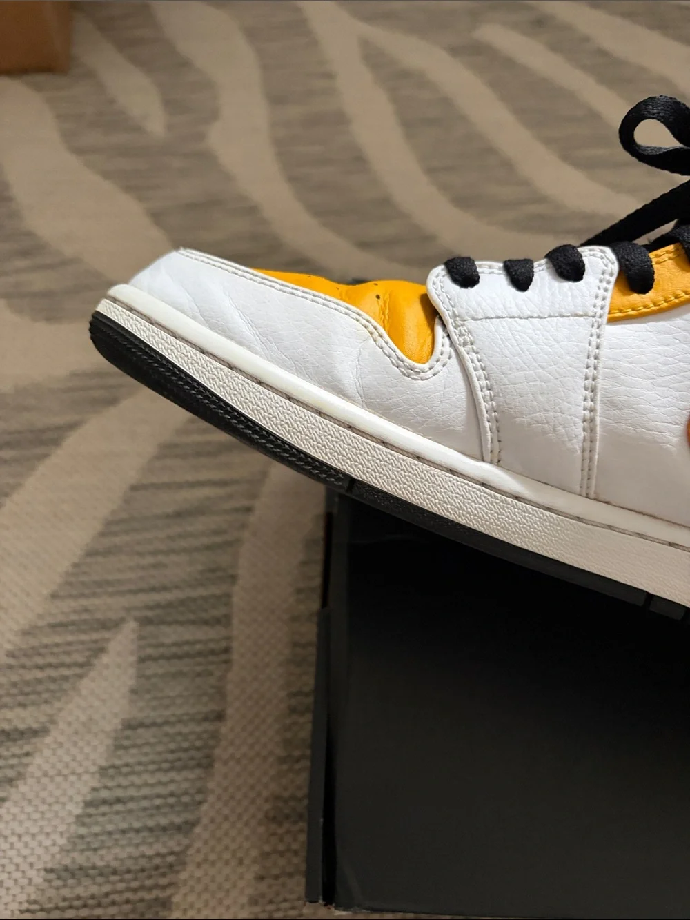 Jordan Mid Top Sneakers in Yellow White Black